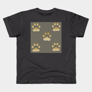 Paw print on grey Kids T-Shirt